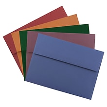 JAM Paper A7 Invitation Envelopes, 5.25 x 7.25, Assorted Colors, 125/Pack (6391A7DBGORB)