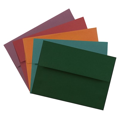 JAM Paper® A6 Invitation Envelopes, 4.75 x 6.5, Assorted Colors, 125/Pack (157A6DTGORBR)