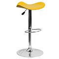 Flash Furniture 31.5 Contemporary Yellow Vinyl Adjustable Height Barstool w/Chrome Base, 2bx