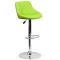 Flash Furniture Adjustable-Height Contemporary Vinyl Bucket Seat Barstool Green w/Chrome Base