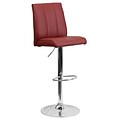 Flash Furniture Adjustable-Height Contemporary Vinyl Barstool, Burgundy w/Chrome Base (CH122090BURG)