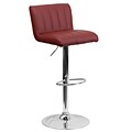 Flash Furniture Adjustable-Height Contemporary Vinyl Barstool, Burgundy w/Chrome Base (CH112010BURG)