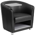 Flash Furniture Leather Guest Chair w/Tablet Arm, Chrome Legs and Under Seat Storage, Black BT8220BK