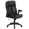 Flash Furniture Hansel Ergonomic LeatherSoft Swivel High Back Executive Office Chair, Black (BT90275H)