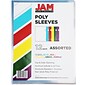 JAM Paper Plastic Sleeves, 9" x 12", Assorted Colors, 12/Pack (380SASST)