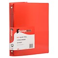 JAM Paper Designders 1 3-Ring Flexible Poly Binders, Red (750T1RE)