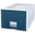 Storex Plastic Archive Storage Drawer, Frost/Aqua (61103U01C)