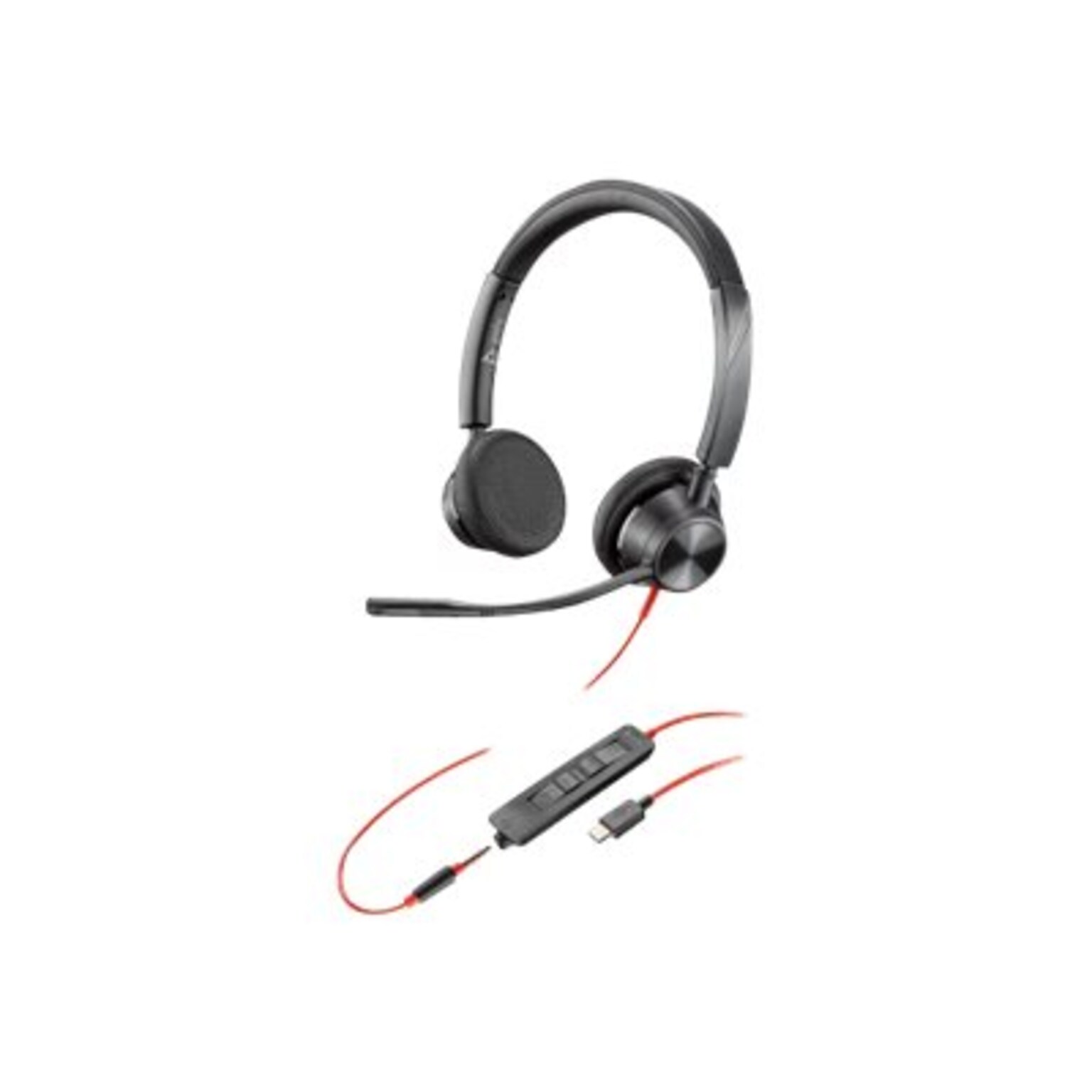 Plantronics Blackwire 3325 Wired Stereo On Ear Computer Headset, Black (213939-01)