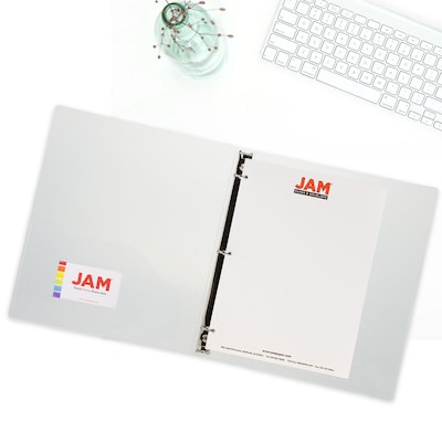 JAM Paper Designders 3/4" 3-Ring Flexible Poly Binders, Clear (750T1CL)