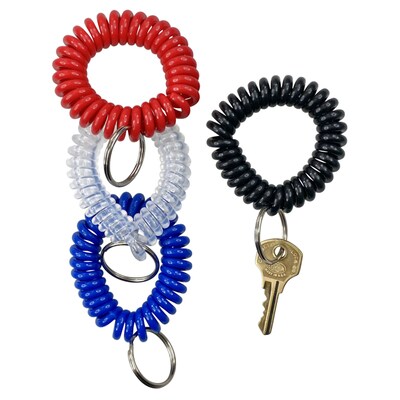 Baumgarten Wrist Coil Key Chain, Assorted Colors, Pack of 10 (BAUMCK7000