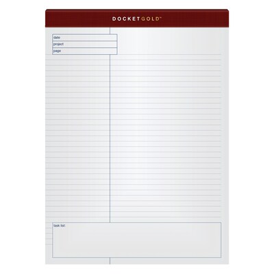 TOPS Docket Gold Notepads, 8.5 x 11.75, Quad, White, 40 Sheets/Pad, 4 Pads/Pack (TOP 77102)
