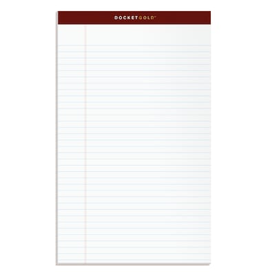 Tops Docket Gold Notepads, 8.5 x 14, White, 50 Sheets/Pad, 12 Pads/Pack (63990)