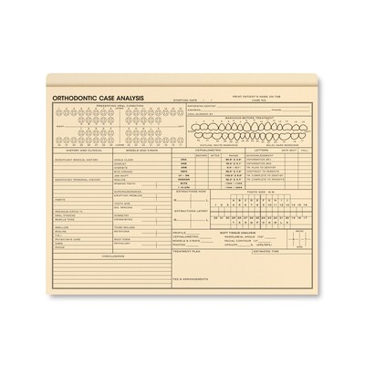 ComplyRight Orthodontic Case Analysis File, 9.5 x 11.75, 25 Folders/Pack (A1048)