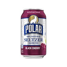 Polar Seltzer Water, 12 Fl. Oz., Black Cherry, 12/Carton, 2 Cartons/Pack (1000228)