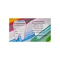 Custom Full Color Dental Sticker Appt. Cards, Left Skinny Tooth Sticker, Flat Print, Horizontal, 1-S