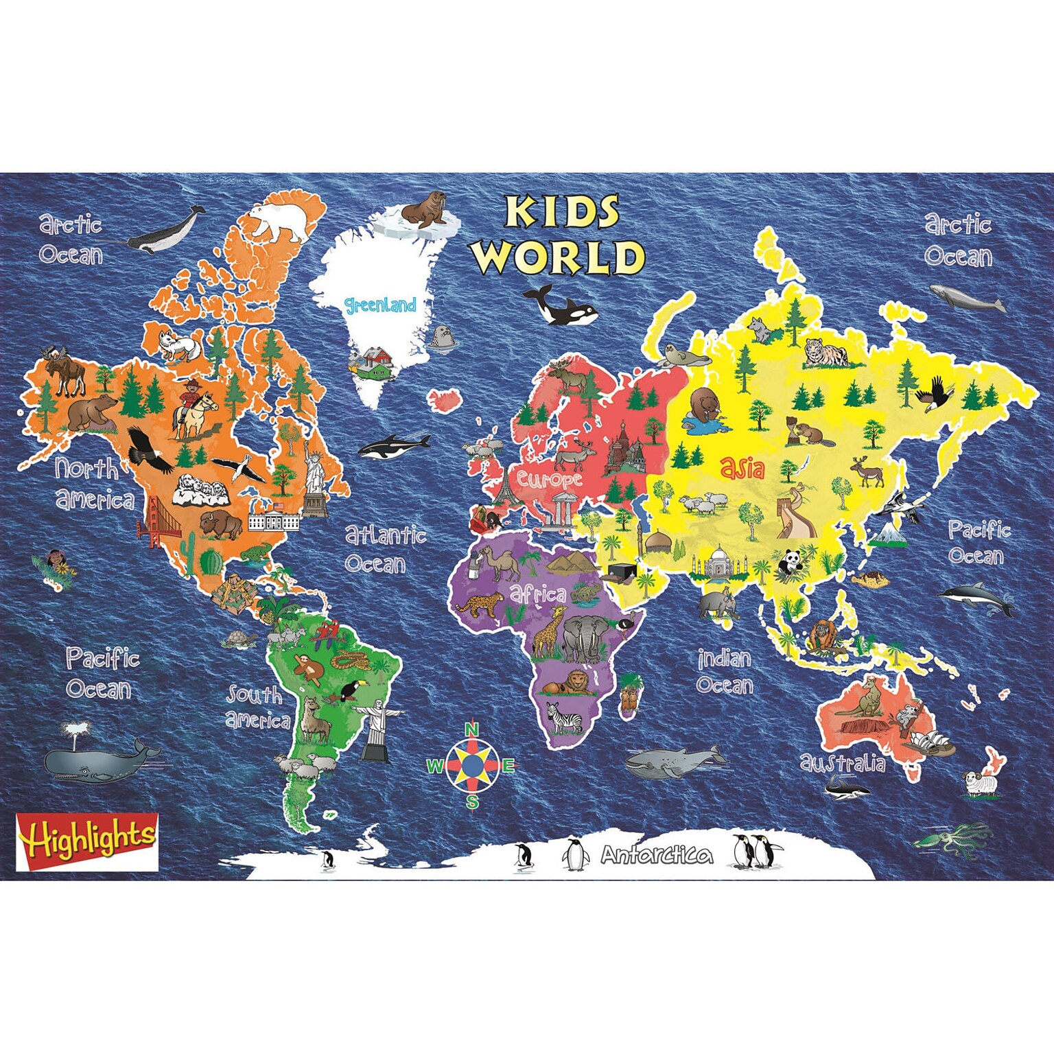 Replogle Kids World Peel & Stick Wall Map, 42 x 30 (RE-72161)
