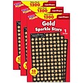 TREND Enterprises superShapes Value Pack Gold Sparkle Stars Stickers, 1300 Stickers/Pack, 3 Packs/Bu