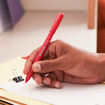 Paper Mate Write Bros. Ballpoint Pen, Medium Point, Red Ink, 1 Dozen (3321131)