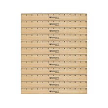 Westcott® 12 Scale Wood Ruler, Beige, 12/Pack (17720)