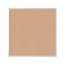 U Brands Cork Bulletin Board, Silver Frame, 3 x 3 (2877U00-01)