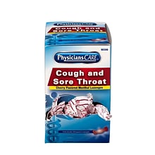 PhysiciansCare Cough & Sore Throat Lozenges, Cherry, 50/Box (90306)