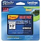 Brother P-touch TZe-131 Laminated Label Maker Tape, 1/2" x 26-2/10', Black on Clear, 2/Pack (TZe-1312PK)