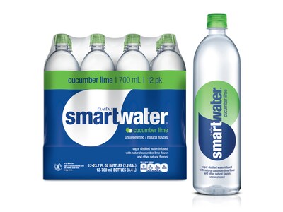 Glaceau Smartwater Flavored Water, 23.7 Oz., 12/Pack (157206)