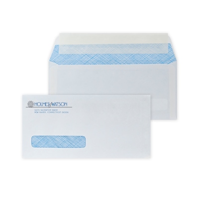 Custom 4-1/8 x 8-7/8 ADA Dental Claim Peel and Seal Left Window Envelopes, 24# White Wove, 2 Stand