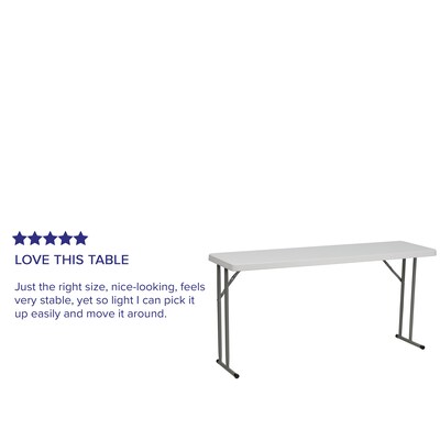 Flash Furniture Kathryn Folding Table, 60" x 18", Granite White (RB1860)