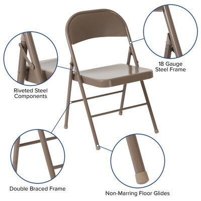 Flash Furniture HERCULES Series Metal Folding Chair, 4/Pk (4BDF002BGE)