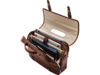 Samsonite Classic Leather Pocket Briefcase, Cognac (126040-1221)