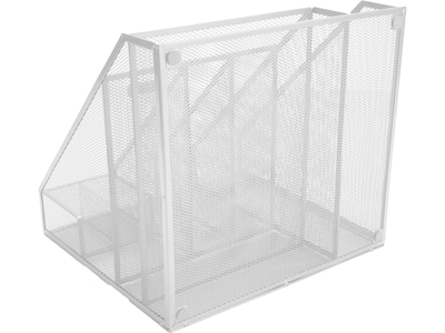 Mind Reader Ultimate 8-Compartment Wire Mesh File Organizer, White (MESHORG-WHT)