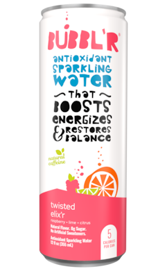Bubblr Antioxidant Sparkling Water, Twisted Elixr, 12 oz. Can, 12/Pack (WIC39923)