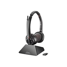 Poly Savi 8220 UC Wireless Noise Canceling Stereo Headset, Over-the-Head, Black (209215-01)