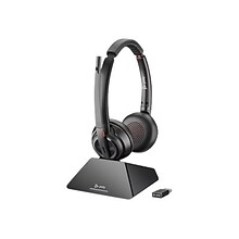 Poly Savi 8220 UC Wireless Noise Canceling Stereo Headset, Over-the-Head, Black (209215-01)