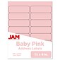 JAM Paper® Address Labels, 1 1/3 x 4, Baby Pink, 14 Labels/Sheet, 9 Sheets/Pack, 126 Labels/Pack  (359332499)