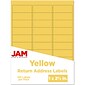 JAM Paper Laser/Inkjet Mailing Address Label, 1" x 2 5/8", Yellow, 30 Labels/Sheet, 4 Sheets/Pack (302725801)