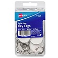 Avery Split Ring Metal Rim Paper Key Tags, 1-1/4 Diameter, White, 50/Pack (11025)