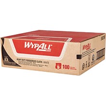 WypAll HydroKnit Heavy-Duty Fabric Foodservice Dry Cloths, White, 100/Carton (51631)