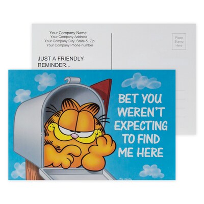 Custom Full Color Postcards, Garfield Bet You Werent, 4 x 6, 12 pt. Coated Front Side Stock, Flt