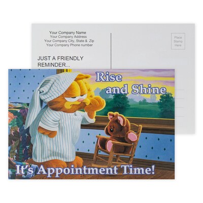 Custom Full Color Postcards, Garfield Rise and Shine, 4 x 6, 12 pt. Coated Front Side Stock, Flat