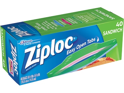 Ziploc Sandwich Bags, 6.5, 40/Pack (315882)