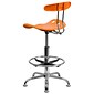 Flash Furniture Low Back Polymer Drafting Stool With Tractor Seat, Vibrant Orange