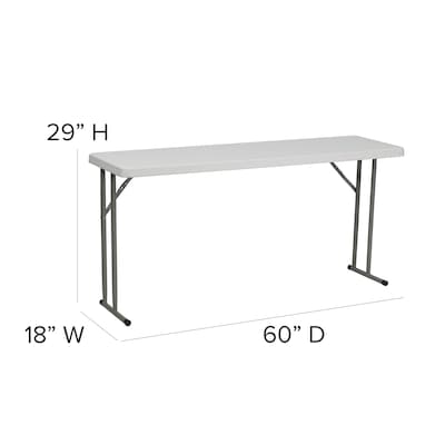 Flash Furniture Kathryn Folding Table, 60" x 18", Granite White (RB1860)