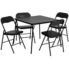 Flash Furniture Madison Folding Table Set, 33.5 x 33.5, Black (JB1)