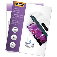 Fellowes ImageLast Thermal Laminating Pouches, Letter Size, 3 Mil, 100/Pack (52454)