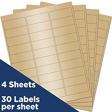 JAM Paper Laser/Inkjet Address Labels, 1 x 2 5/8, Gold Metallic, 120 Labels/Pack (40732537)