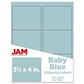 JAM Paper Laser/Inkjet Address Label, 3 3/8 x 4, Baby Blue, 6 Labels/Sheet, 20 Sheets/Pack (4052898)