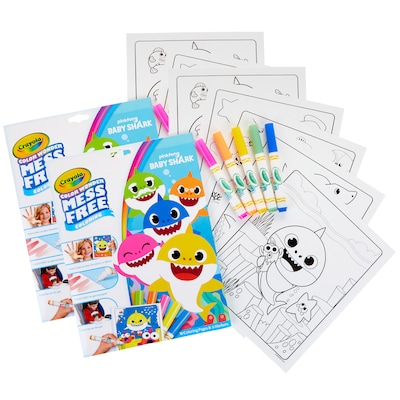 Crayola Color Wonder Mess Free Coloring Pad & Markers, Baby Shark, 2 Sets (BIN757103-2)