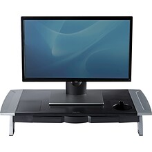 Fellowes Office Suites Premium Monitor Riser, Monitors up to 80 lbs.,Black/Silver (8031001)